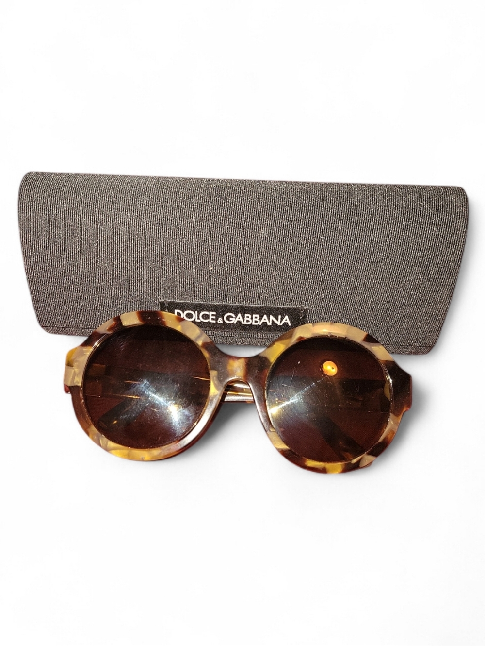 Dolce & Gabbana DG 4331 round sunglasses,in  tortoiseshell With Case